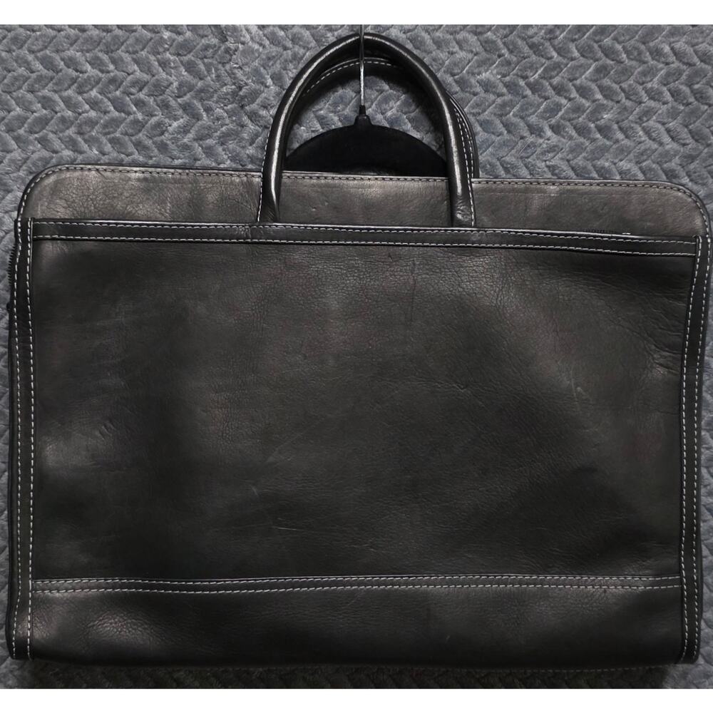 Black Faux Leather Briefcase Messenger Business Bag Carry Handle Shoulder Strap